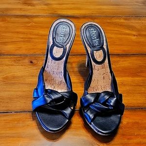 Charles David Black heel sandals